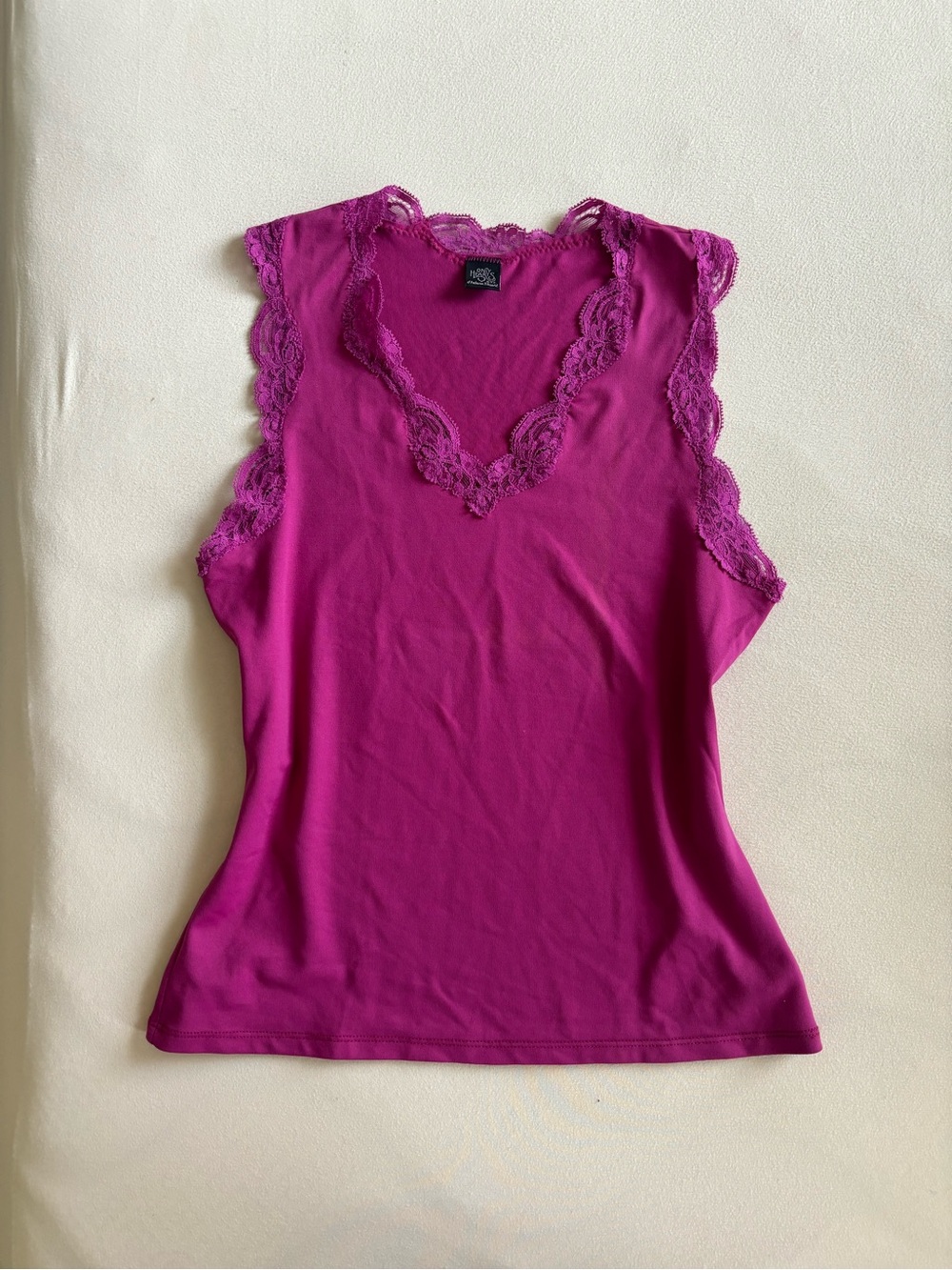Only Hearts Delicious with Lace Deep V-Tank magenta medium
